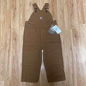 NEW Carhartt Kid/Toddler Brown Bib Overalls Cotton Canvas 2T Boys